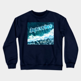 Aquarius | Blue Ocean Waves Crewneck Sweatshirt